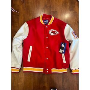 Men’s new w tags NFL Kansas City chiefs Letterman bomber jacket size M